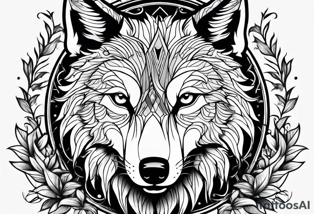 Mean wolf tattoo idea