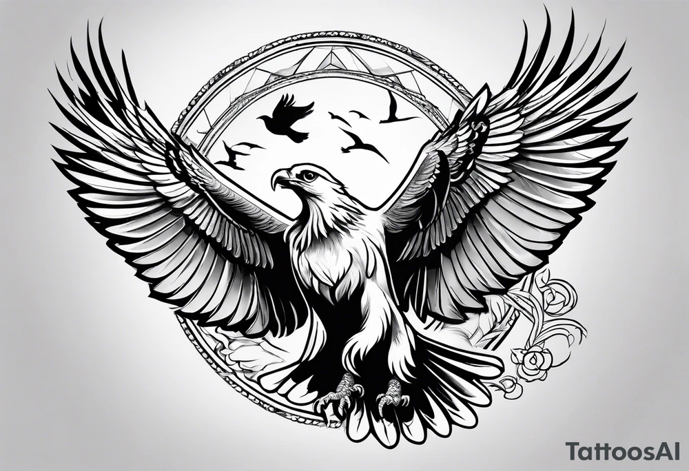 Dove and Eagle tattoo idea