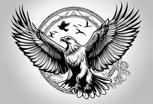 Dove and Eagle tattoo idea