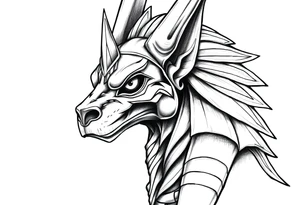 powerful majestic muscle anubis Egyptian god face without eyes tattoo idea