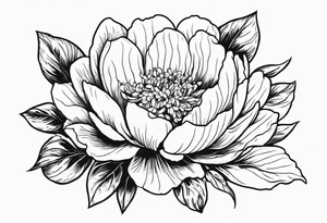 make me a black and white tattoo that has one of each following flowers peony, carnation, daffodil, daphne, dahlia, desiree, daisy and rose tattoo idea