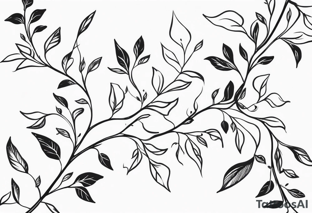 Majestic vines with leaves tattoo idea