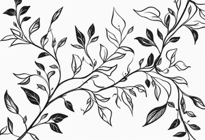 Majestic vines with leaves tattoo idea