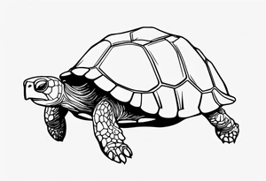 One line cartoonish tortoise reminding you to go slow tattoo idea