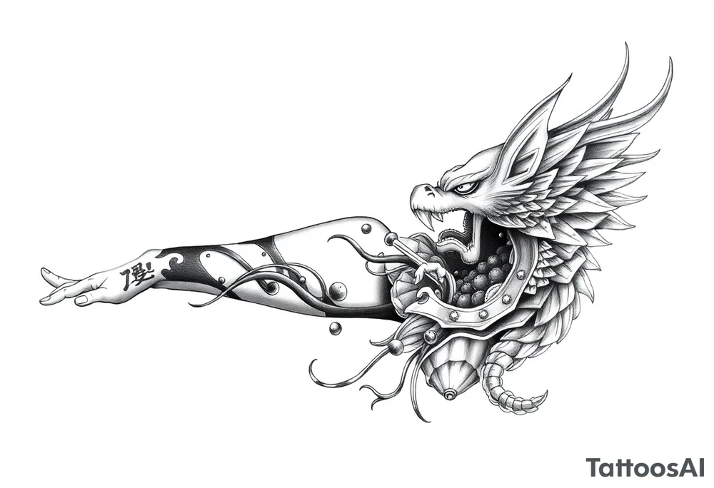 Give  me a Asian tatto that is very big for the for arm make it a cultural thing for my arm tattoo idea