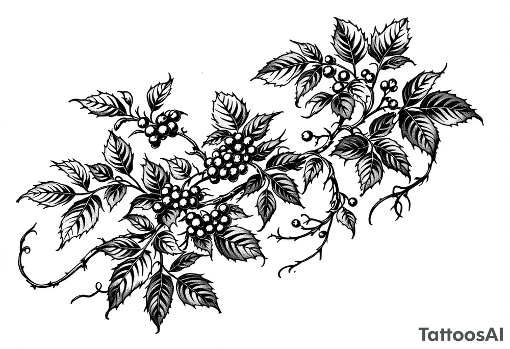 American traditional blackberry vine to wrap around an arm tattoo idea