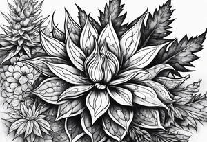 Marijuana flowering tattoo idea