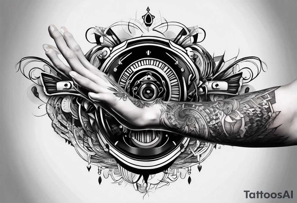 A forearm tattoo about electronic music tattoo idea
