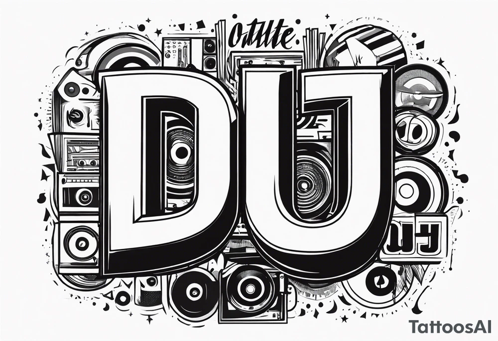 dj text tattoo idea