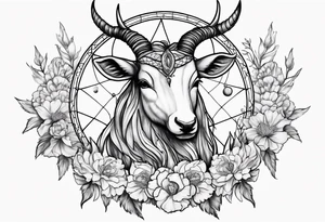 Capricorn dreamcatcher with carnations 
And sun and moons tattoo idea