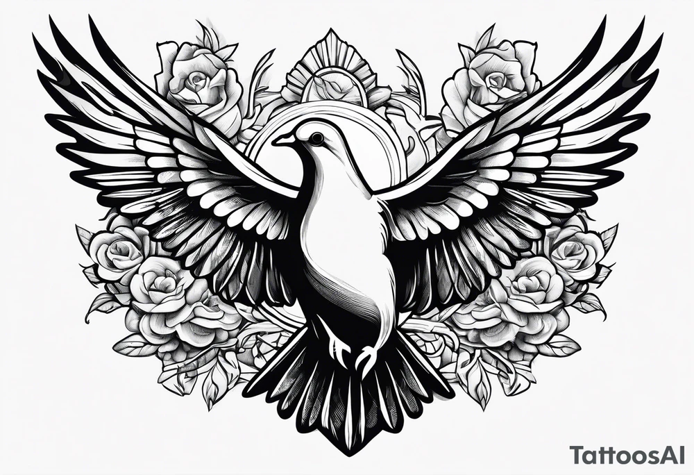 a dove and a grenade tattoo idea