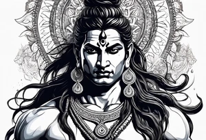 Lord Shiva in angry mood tattoo idea