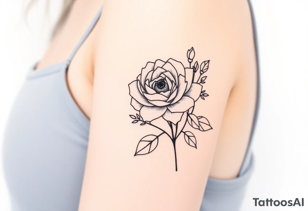 rose and chrysanthemum tattoo idea