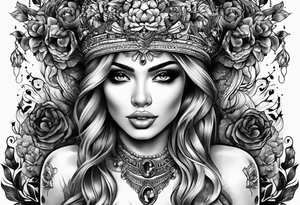 Woman with skull tattoo idea