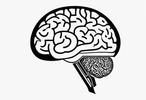 Picture of the outline of a brain with a letter I in it tattoo idea