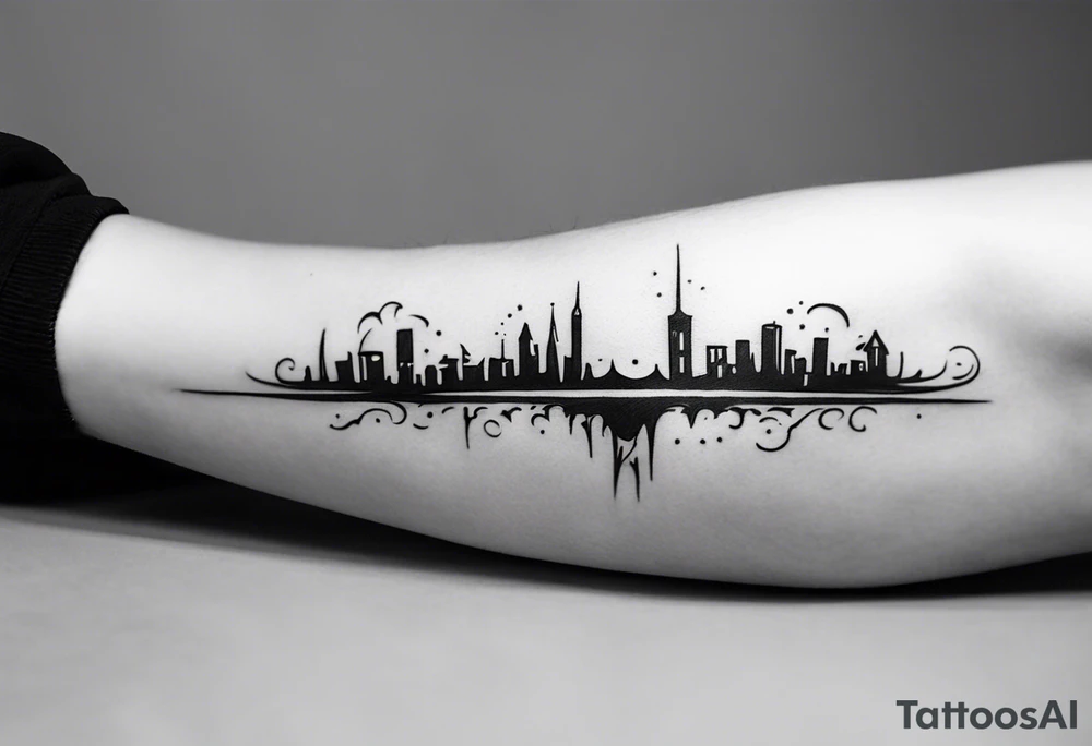 Horizontal inner bicep tattoo. “walk by faith, not by sight” modern tattoo tattoo idea