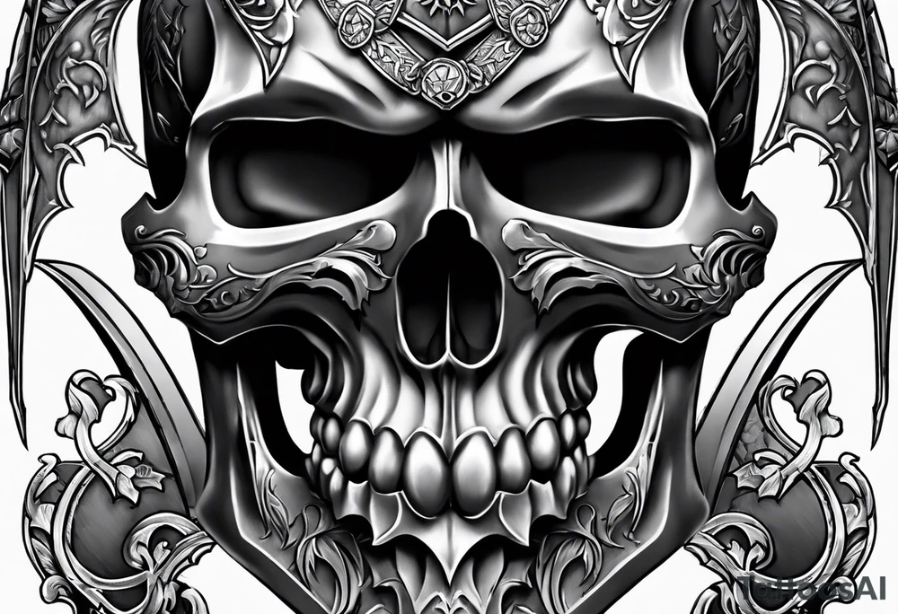 knight skull tattoo idea