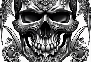 knight skull tattoo idea