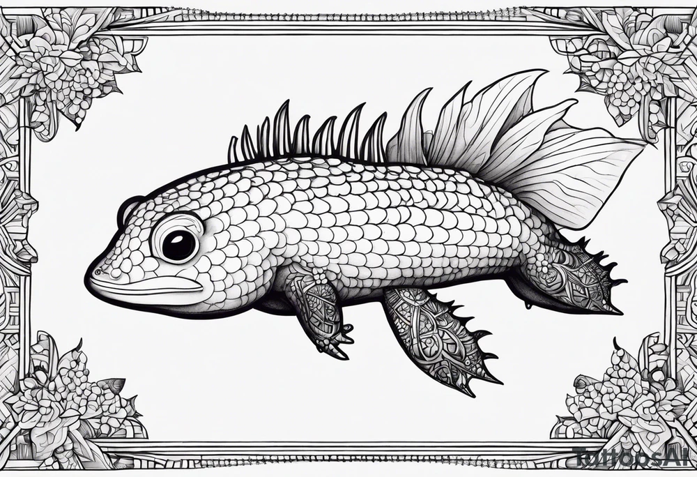 axolotl, cute tattoo idea