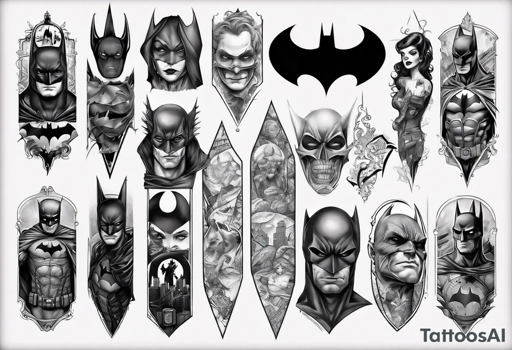 batman gotham sleeve tattoo idea