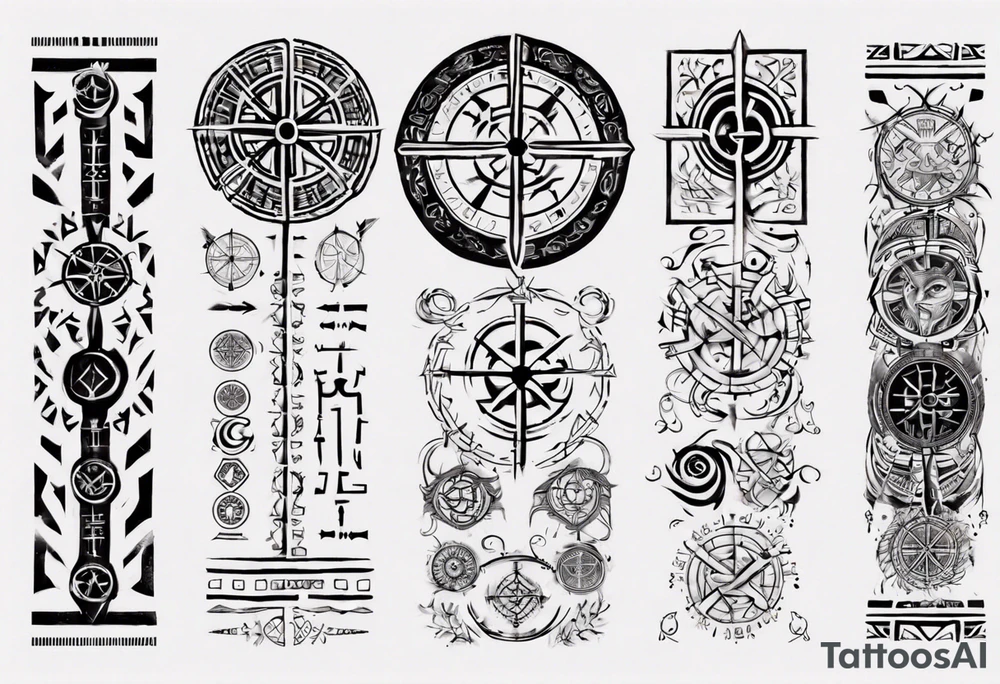 Vegvísir sleeve tattoo idea