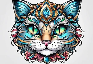 cute kitty face tattoo idea