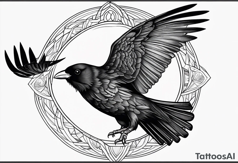 alpine chough in flight tattoo idea