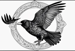 alpine chough in flight tattoo idea