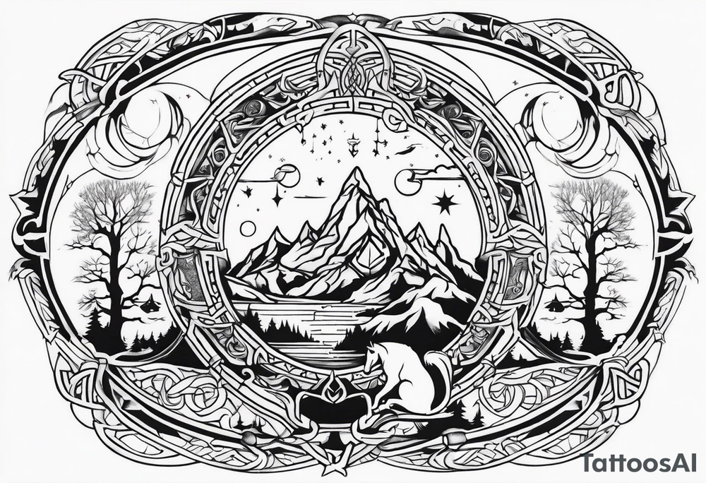 Norse mythology tattoo symbolizing the night tattoo idea