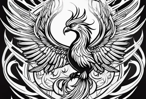 phoenix coming from flames tattoo idea