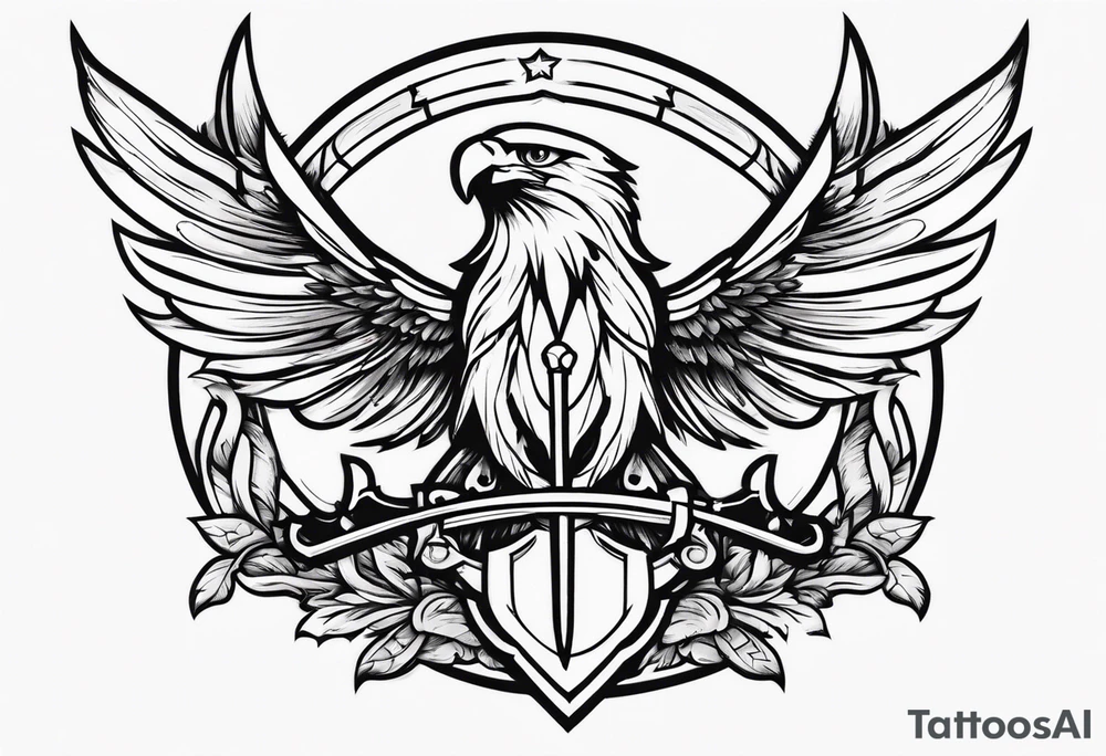Eagle with sword tattoo idea