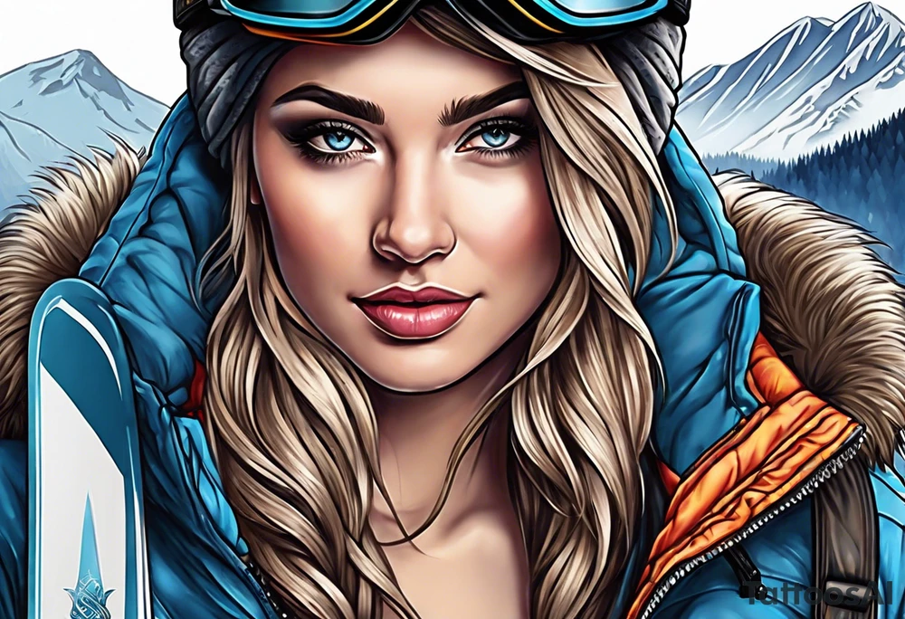 Skiing tattoo idea