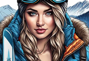 Skiing tattoo idea