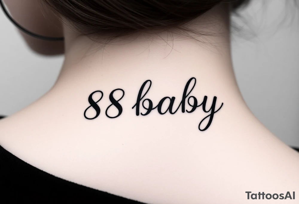 88baby block letters tattoo idea