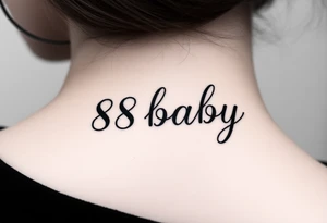 88baby block letters tattoo idea