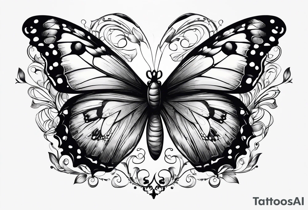 butterfly makes a heart tattoo idea