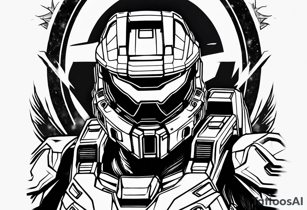 Halo series, master chief facing the camera tattoo idea
