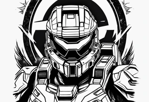 Halo series, master chief facing the camera tattoo idea