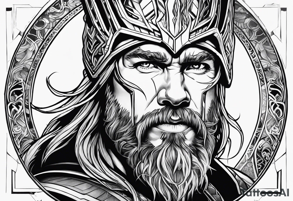 Thor kämpft gegen schlange tattoo idea