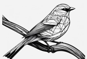 Geometric small bird tattoo idea