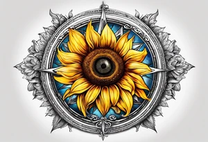 Sunflower compass, "To Thine Own Self Be True" tattoo idea