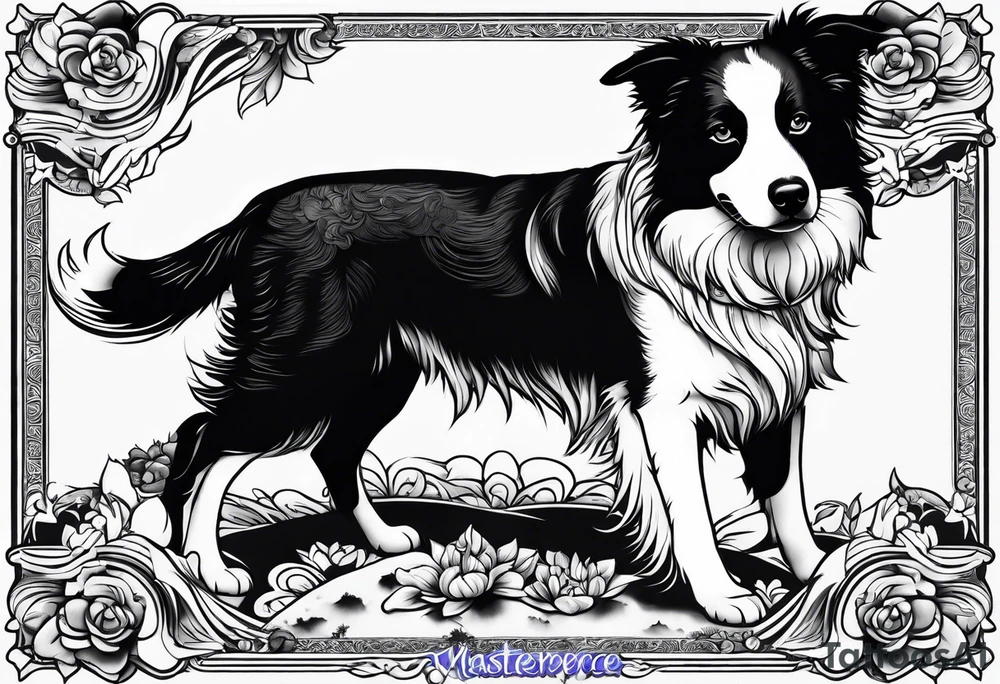 Muay Thai tattoo border collie and a Siamese cat tattoo idea