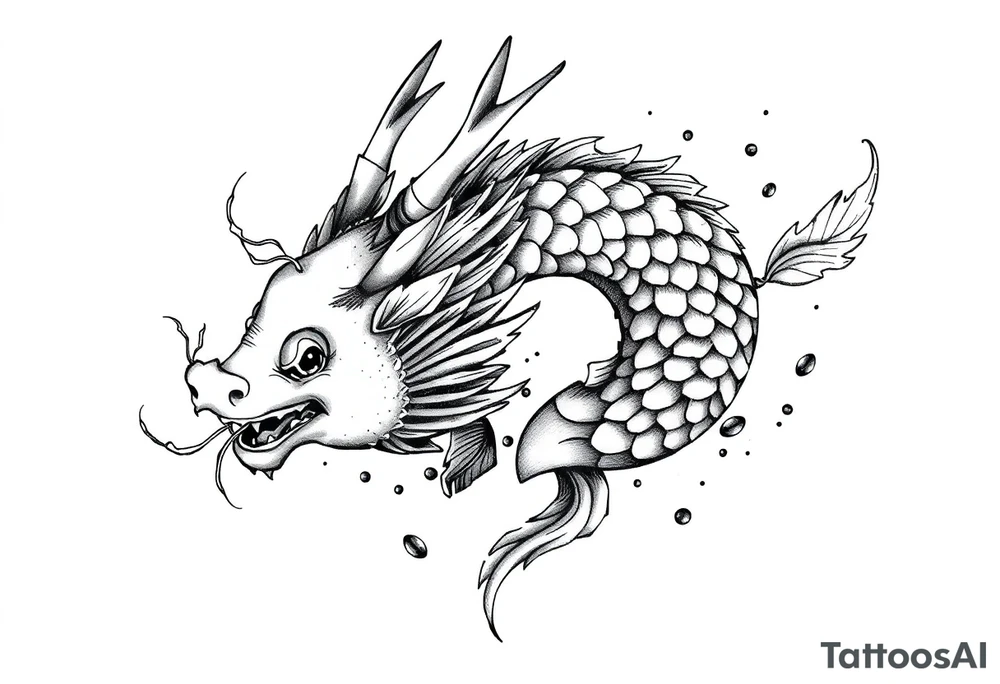 Koi dragon tattoo idea
