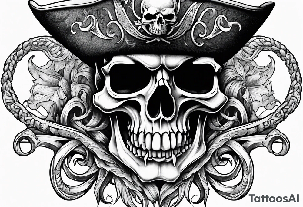 Pirate skull with tentacles tattoo idea