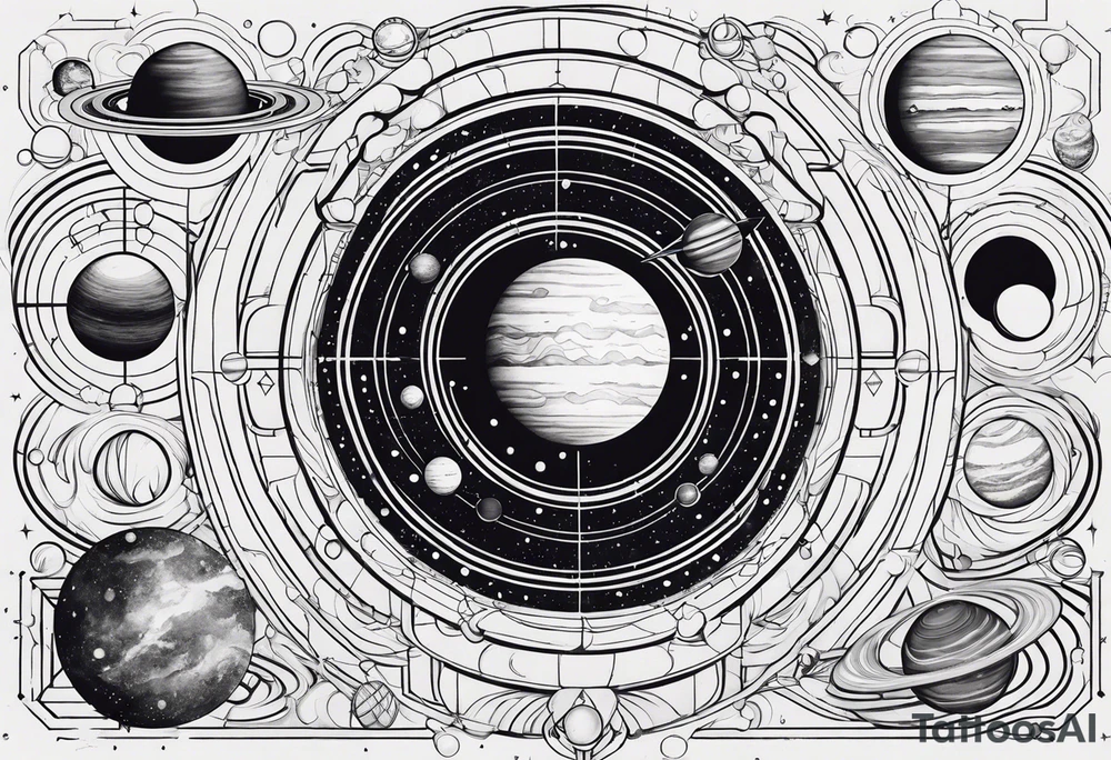 the solar system tattoo idea