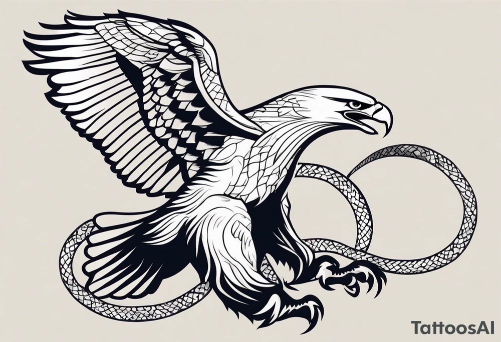 Slacic eagle fighting a snake tattoo idea
