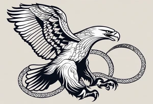 Slacic eagle fighting a snake tattoo idea