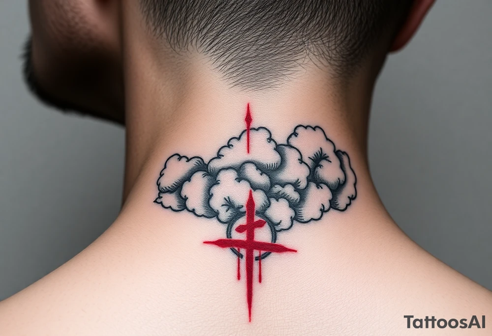 deepfull description of details with clouds and red tattoo idea deepfull description of details with clouds and red tattoo idea