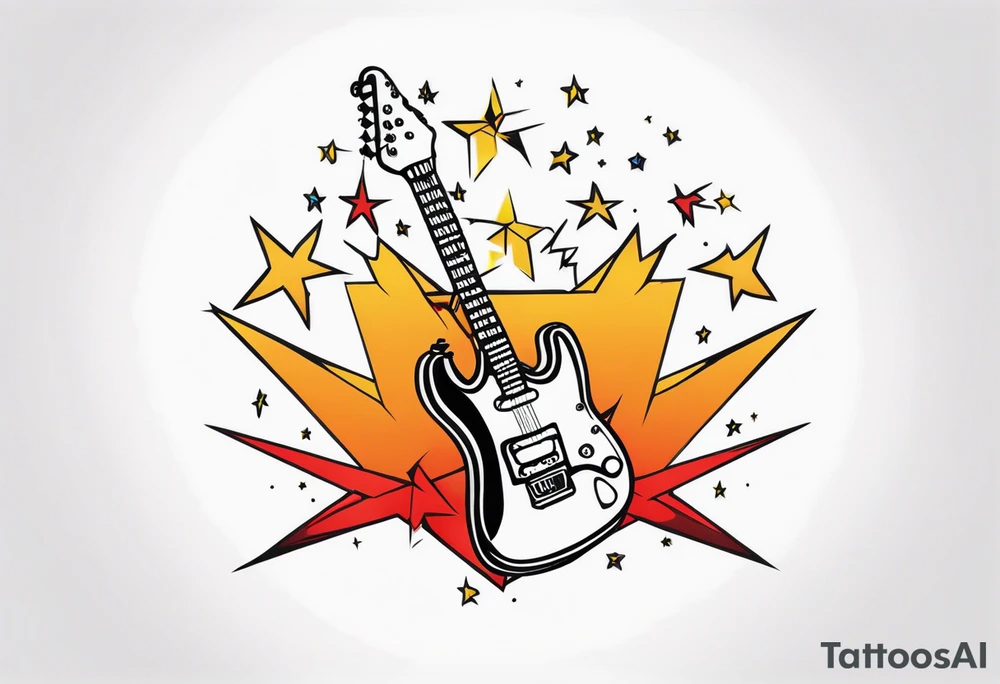 rock star star tattoo idea