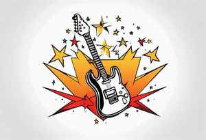 rock star star tattoo idea